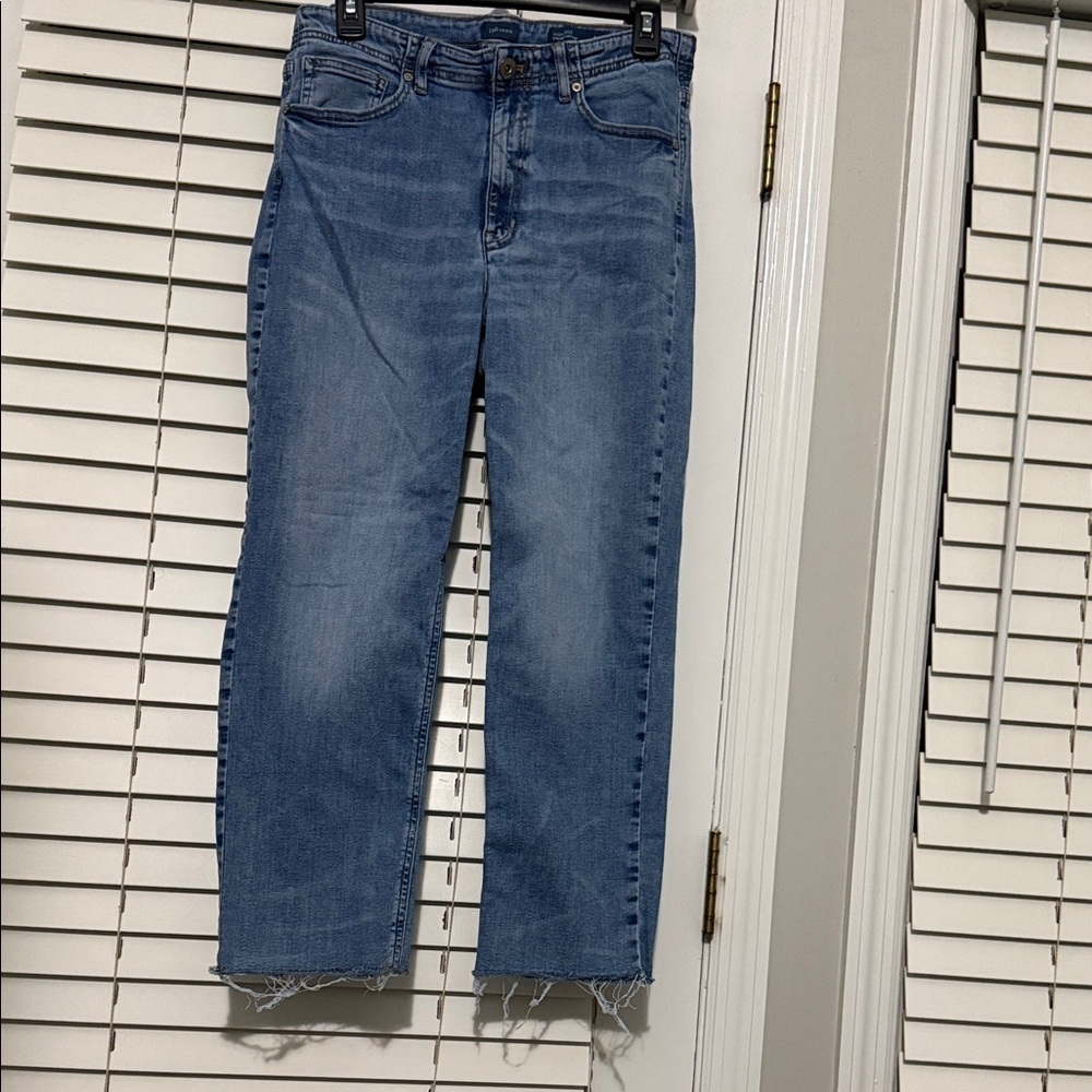 Blue Frayed Hem Jeans